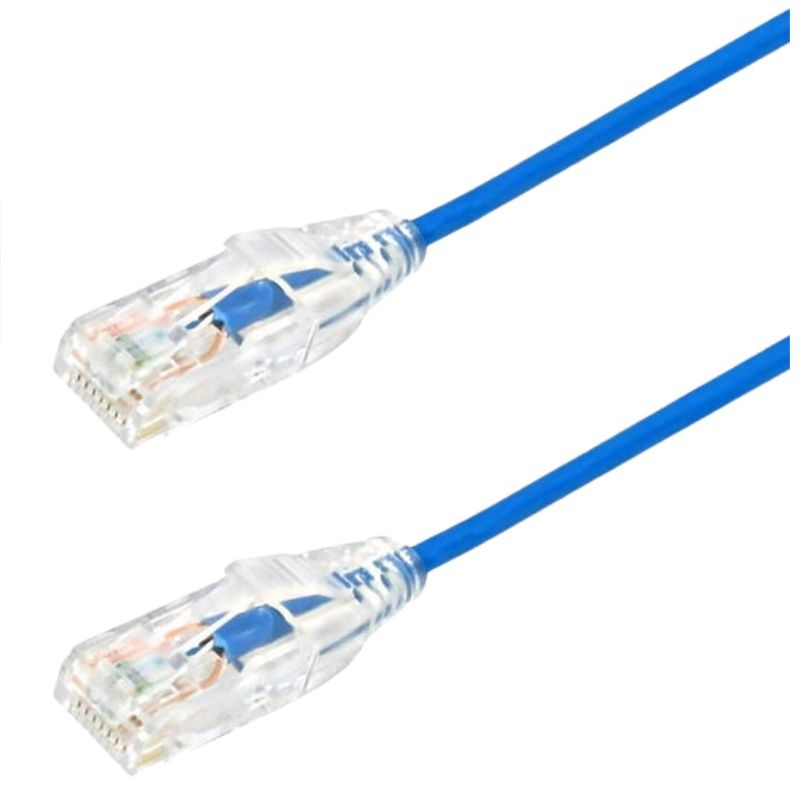 PC-UT6A012B – PATCH CORD CAT6A SLIM BLU 12FT ULTRA-THIN 28AWG FT4 CMR 10GIG