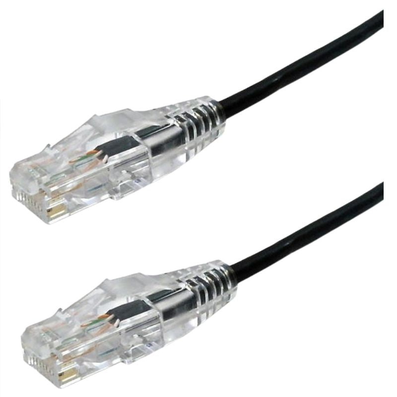 PC-UT6A012BK – PATCH CORD CAT6A SLIM BLK 12FT ULTRA-THIN 28AWG FT4 CMR 10GIG