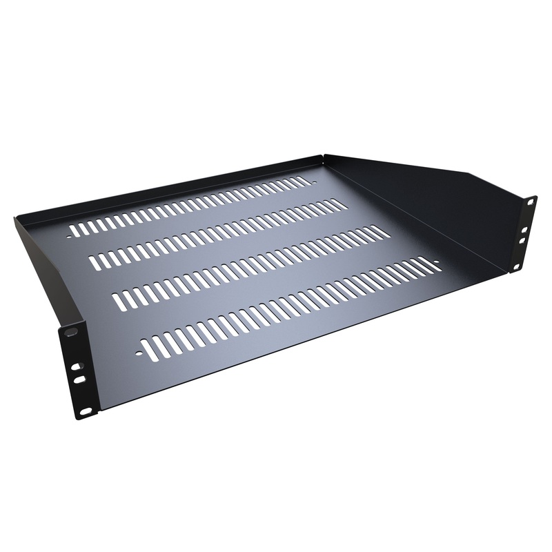 RASVL190314BK1 – RACKMOUNT SHELF 2U 3.5(H)X14.5IN DEPTH VENTED