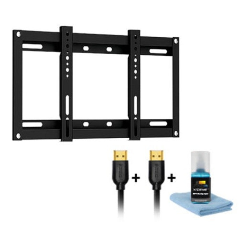 18052 – TV WALLMOUNT 23-42IN FIXED 110LB HDMI CABLE 2X6FT AND CLEANING KIT
