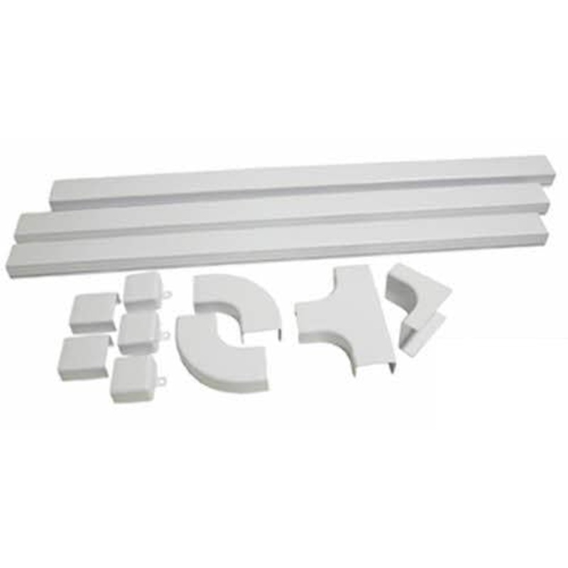 7320 – RACEWAY KIT 1X0.4IN FLAT 10PCS WHT W/RACEWAY COUPLER ELBOW