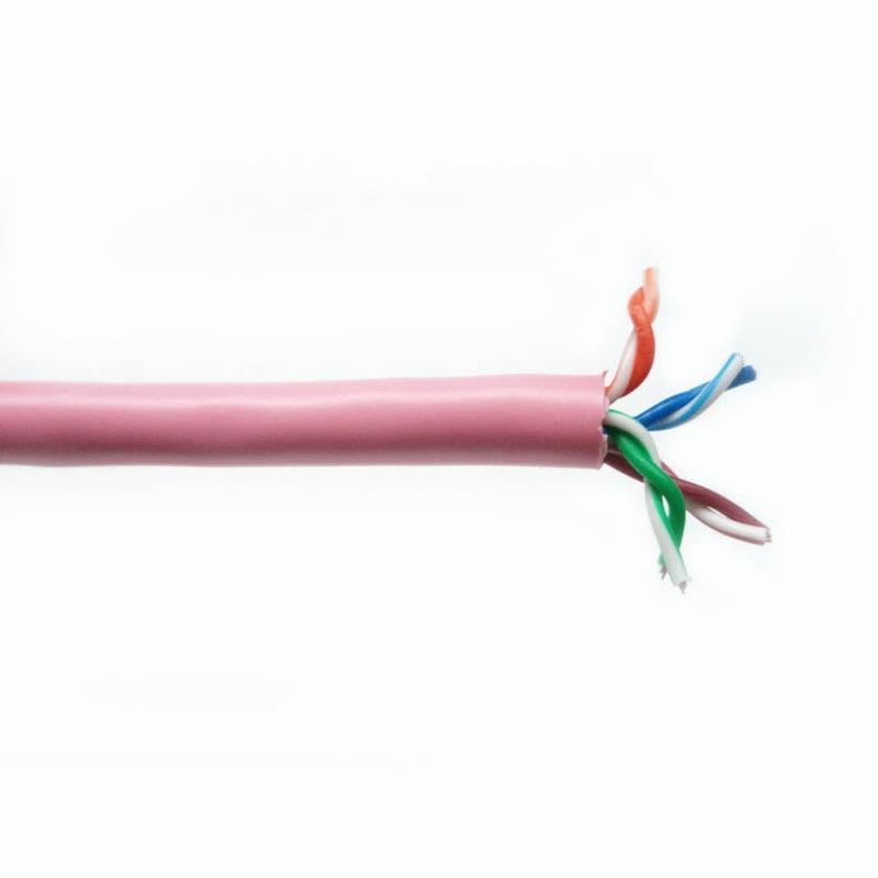 1-A254-12R – CABLE CAT5E FT4 STR PNK 1000FT UTP 4P/24AWG 350MHZ CM