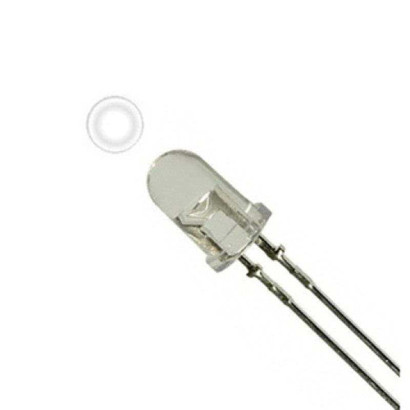 55-536SB-1 – LED3 WATERCLEAR WHITE 1800MCD 2V 20MA