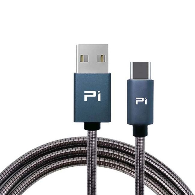 TC22 – USB CABLE A MALE TO C MALE 6.6FT BLACK METAL FAST CHARGE AND SYNC