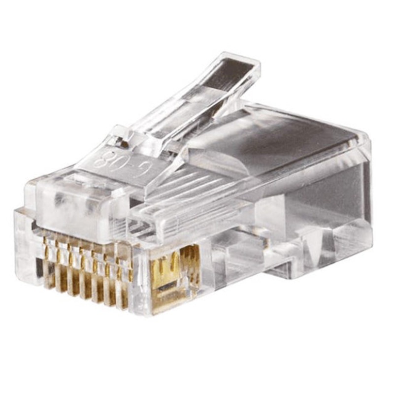 VDV826-602 – MODULAR PLUG 8P8C SOL/STR CAT5E RND (50 pcs/pkg)