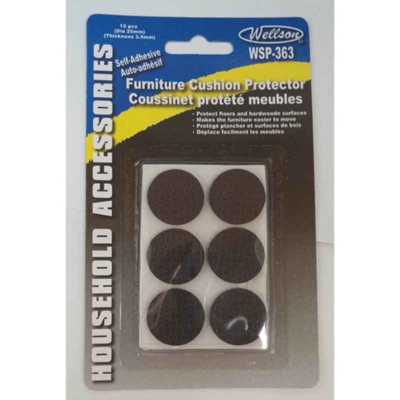 WSP-363 – FEET CHAMOIS ROUND 25X3MM ADHESI  (12 pcs/pkg)