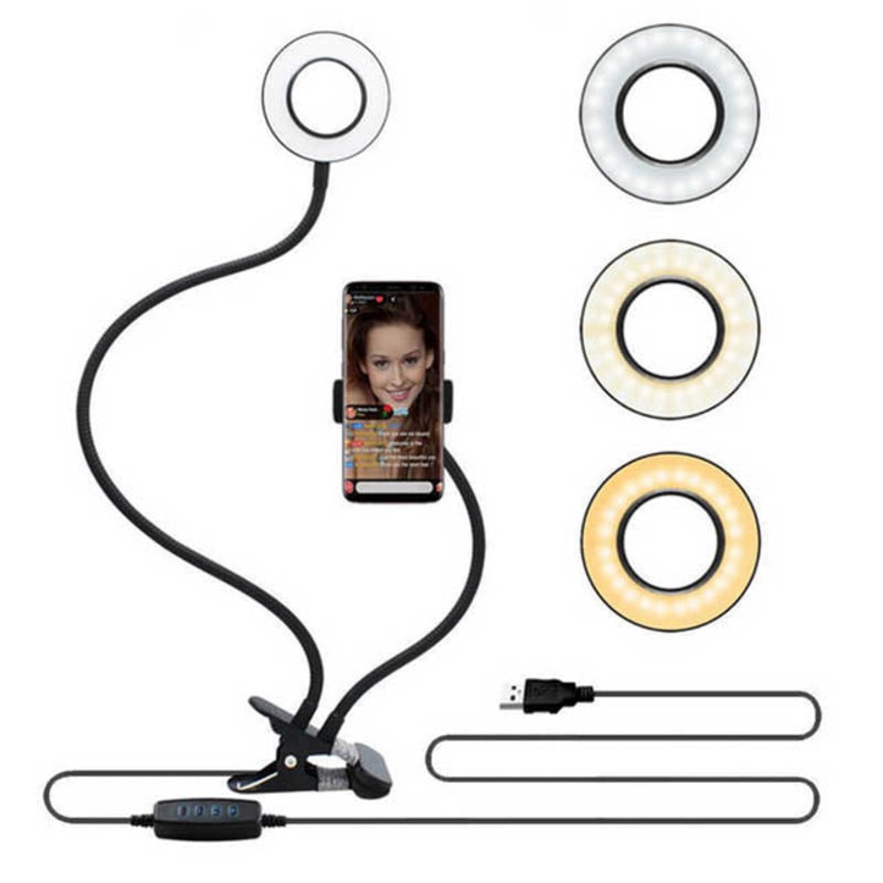 03662 – SELFIE RING LIGHT WITH CELLPHONE HOLDER