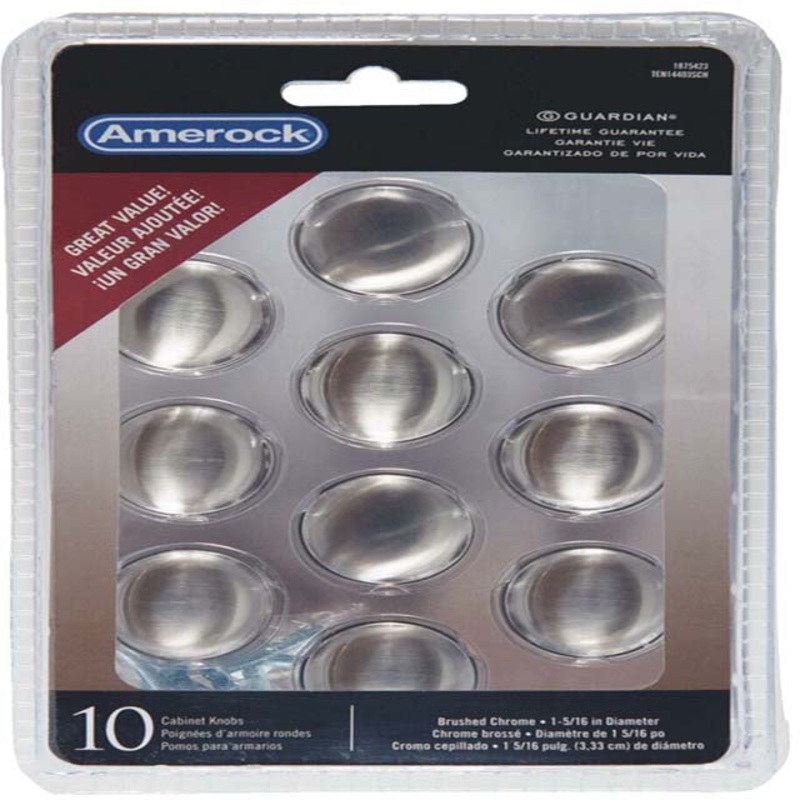 1875423 – DOOR KNOB 1-5/16IN DIA #8-32 MTG HOLE SATIN NICKEL (10 pcs/pkg)