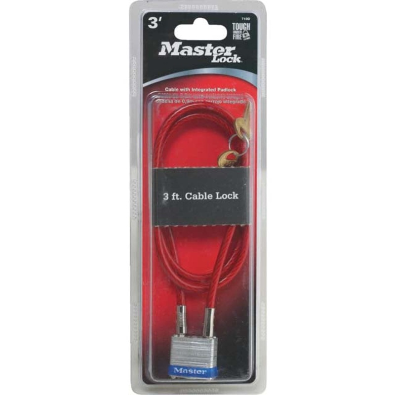 719D – CABLE PADLOCK AND KEY 36IN MULTI-PURPOSE VINYL COATED