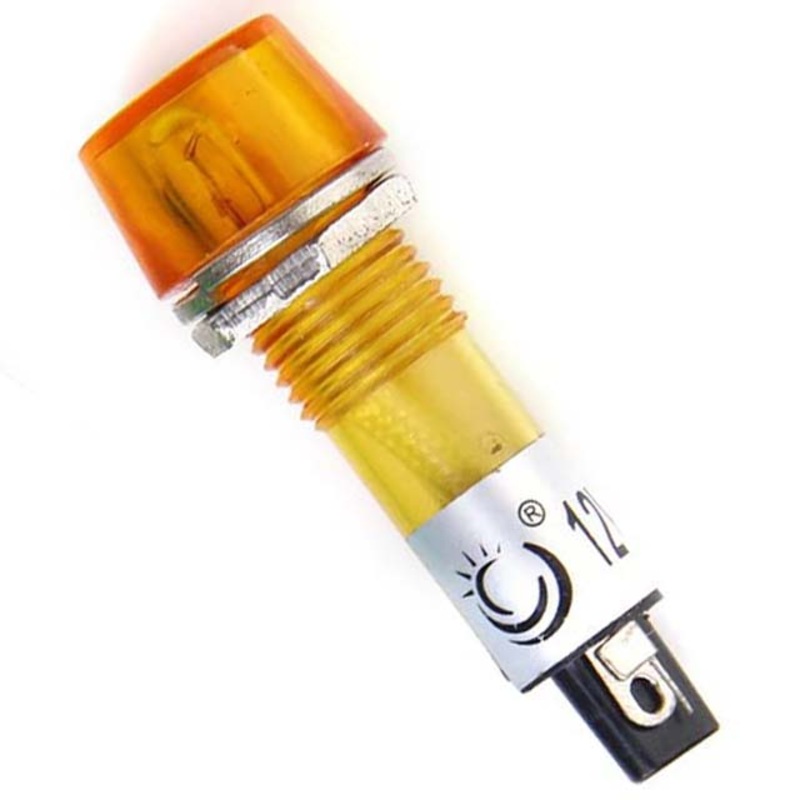 BMB-522B – INDICATOR 12V 10MM YEL CHMT SOL RND LENS .