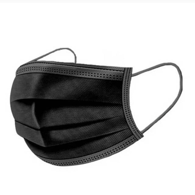 MASK BLACK DISPOSABLE – FACE MASK DISPOSABLE W/EAR LOOP BLACK (50 pcs/pkg)