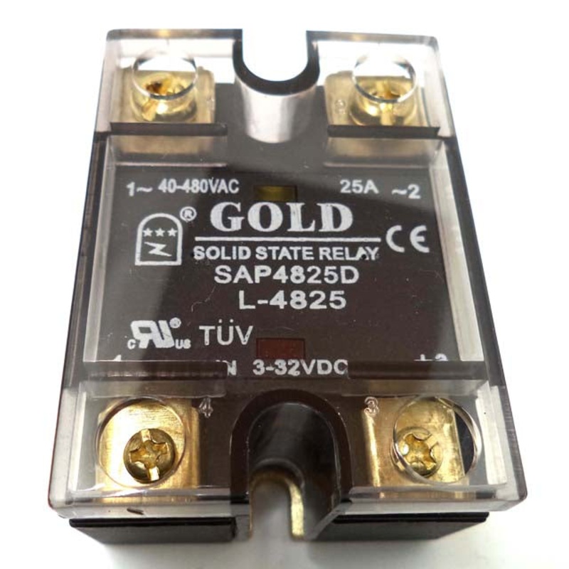 SAP4825D-L – RELAY SSDC 3-32V 25A/480VAC SCREW MOUNT WITH INDICATOR