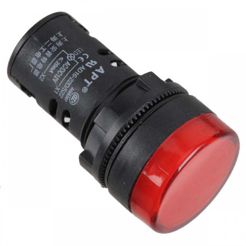 AD16-22D/S22-RED-12V – PILOT LIGHT LED 12V 20MA RED 22MM SCREW TERMINALS