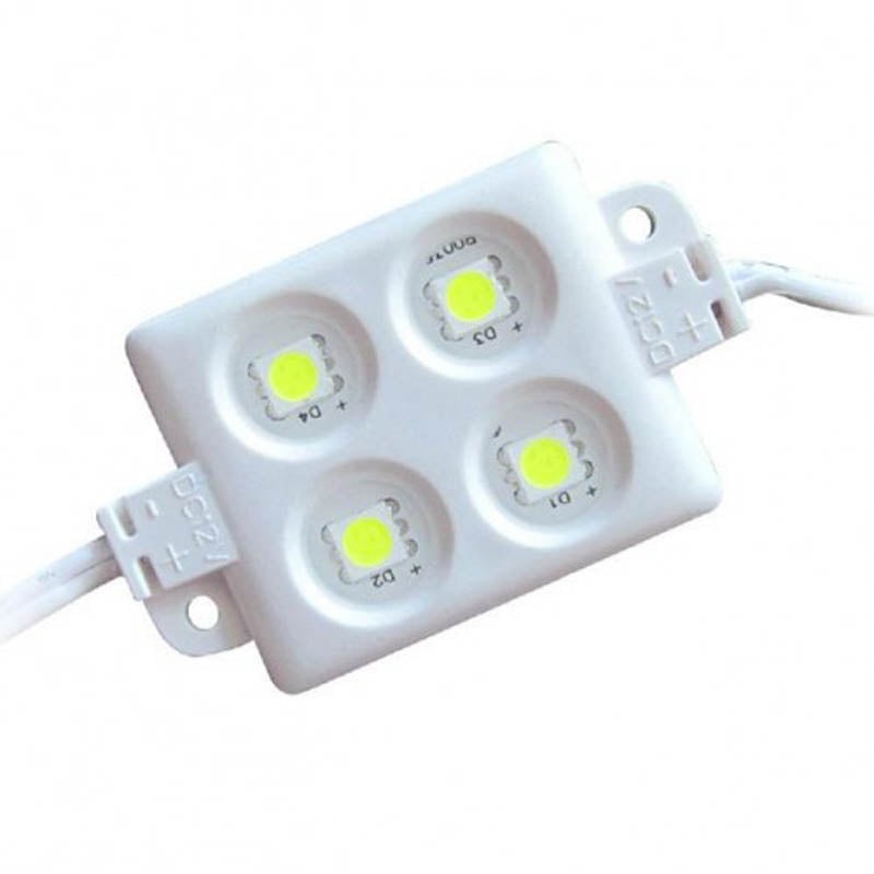 0912 – LED LAMP MODULE 12V WHITE 5050 4LED  1A IP65 38X33X4MM
