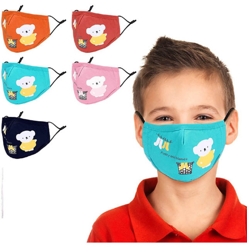 19345 – FACE MASK KIDS REUSABLE WASHABLE ADJUSTABLE BAND ASSORTED