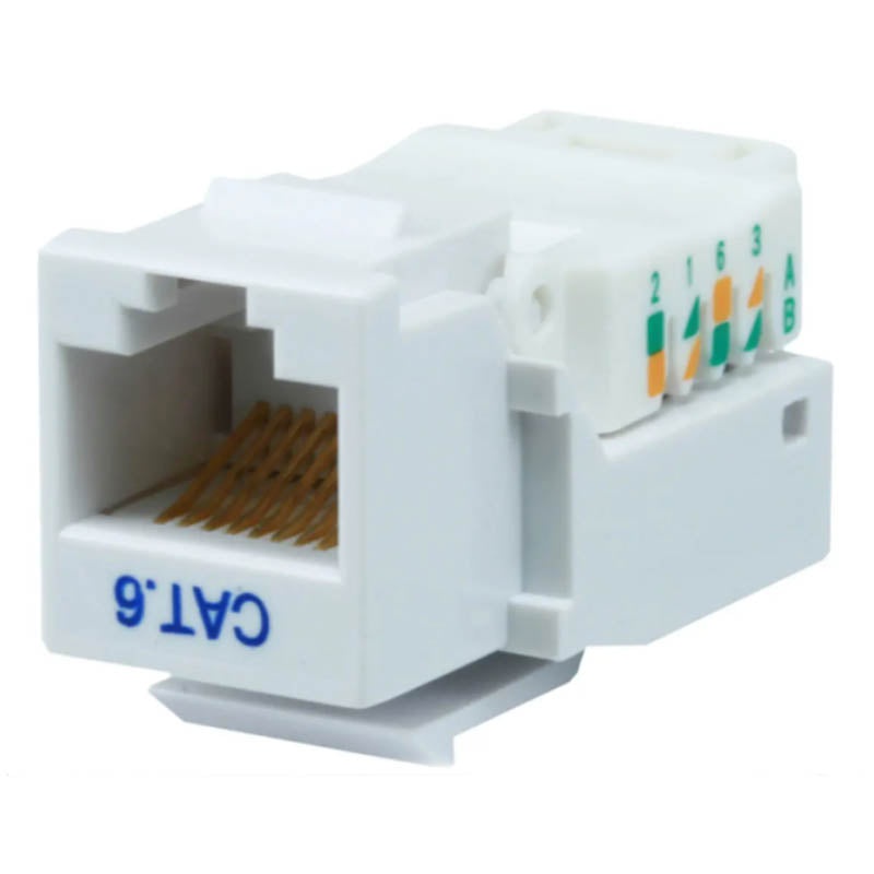 1044 – KEYSTONE JACK CAT6 WHT TOOLLESS WHITE RJ45 KEYSTONE JACK