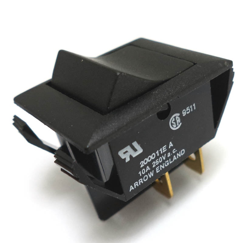 200011E AA – ROCKER SWITCH 2P1T 10A ON-OFF 250VAC QT 22X30MM BLK