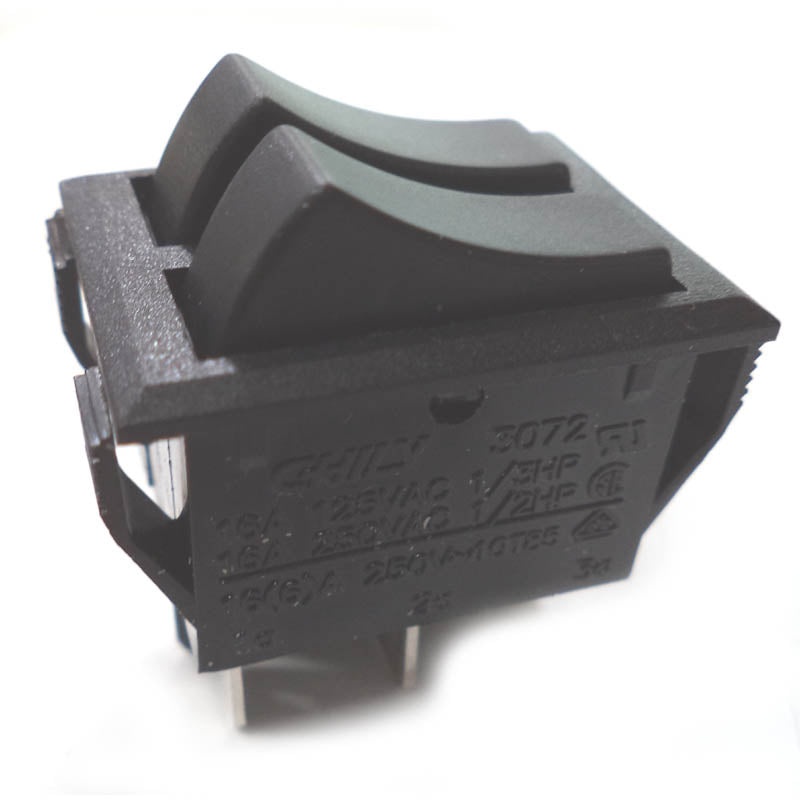 3072-K22P – ROCKER SWITCH DUAL 2P1T 16A ON- OFF 125VAC QT 22X30MM BLK