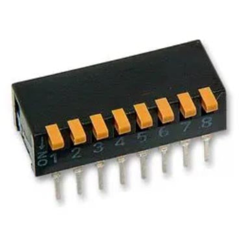 A6DR-8100 – DIP SWITCH PIANO 8SW 16PIN SLIDE BLACK