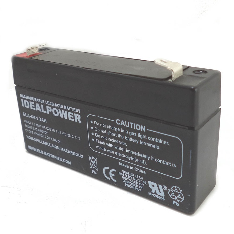 ELA6V1.3AH – BATTERY LEAD ACID 6V 1.3AH QTAB 3.81X0.98X2IN(LXWXH)
