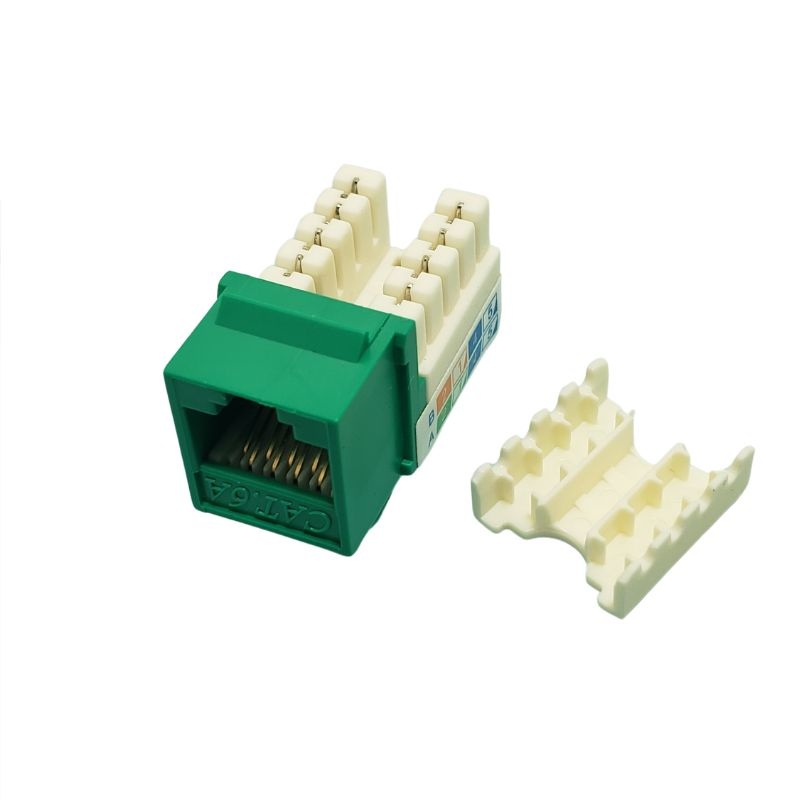 NP-J6AGN – KEYSTONE JACK CAT6A GRN 110 90DEG