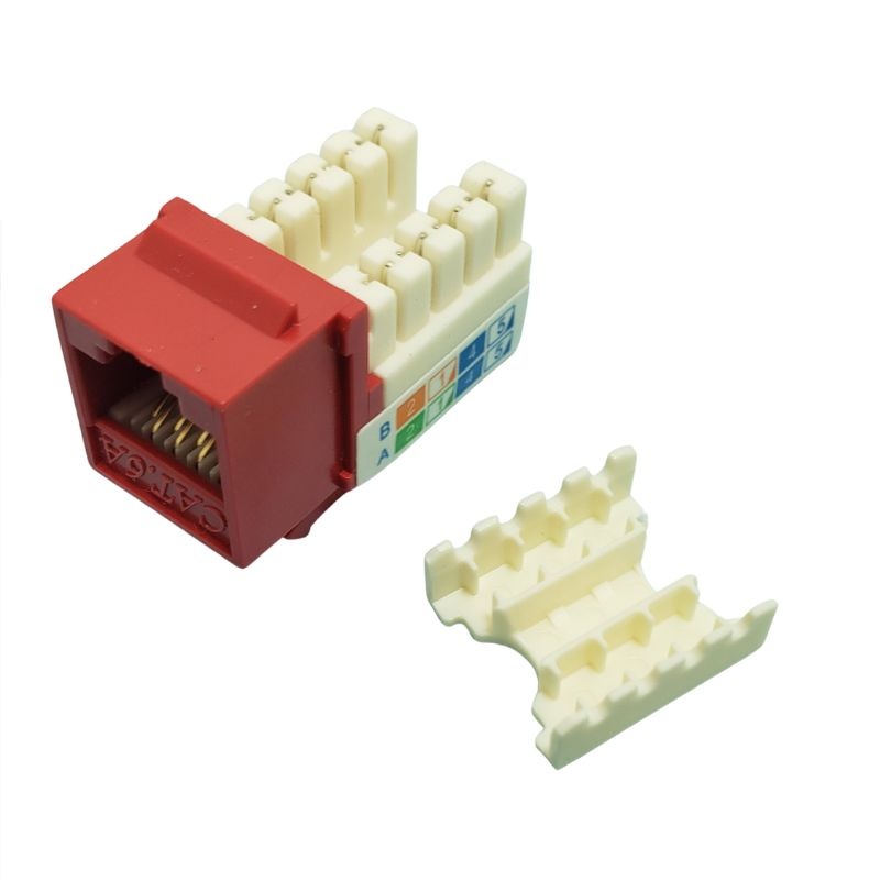 NP-J6AR – KEYSTONE JACK CAT6A RED 110 90DEG