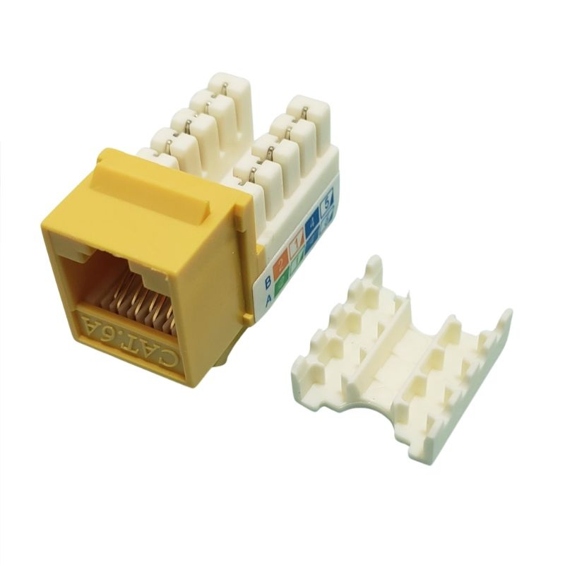 NP-J6AY – KEYSTONE JACK CAT6A YEL 110 90DEG