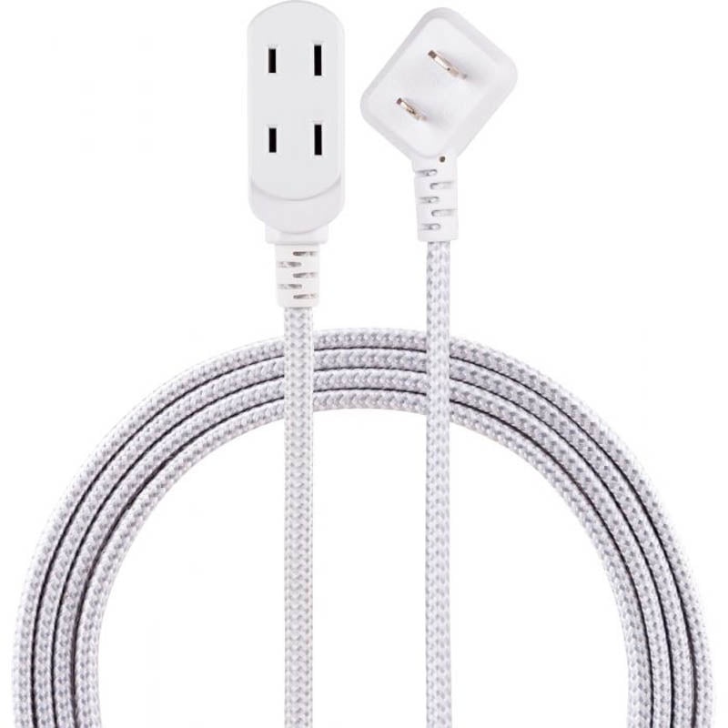 39980 – EXTENSION CORD 2/16 8FT WHT/GRY 3 OUTLETS 13A 125V