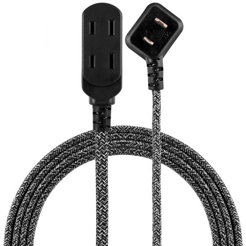 42841 – EXTENSION CORD 2/16 8FT BLK/GRY 3 OUTLETS 13A 125V