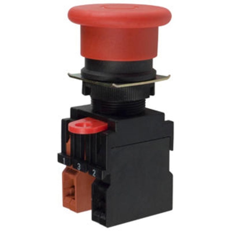A22E-M-11 – EMERGENCY PUSH SWITCH 10A 110VAC IP65 NO+NC TWIST RED CAP