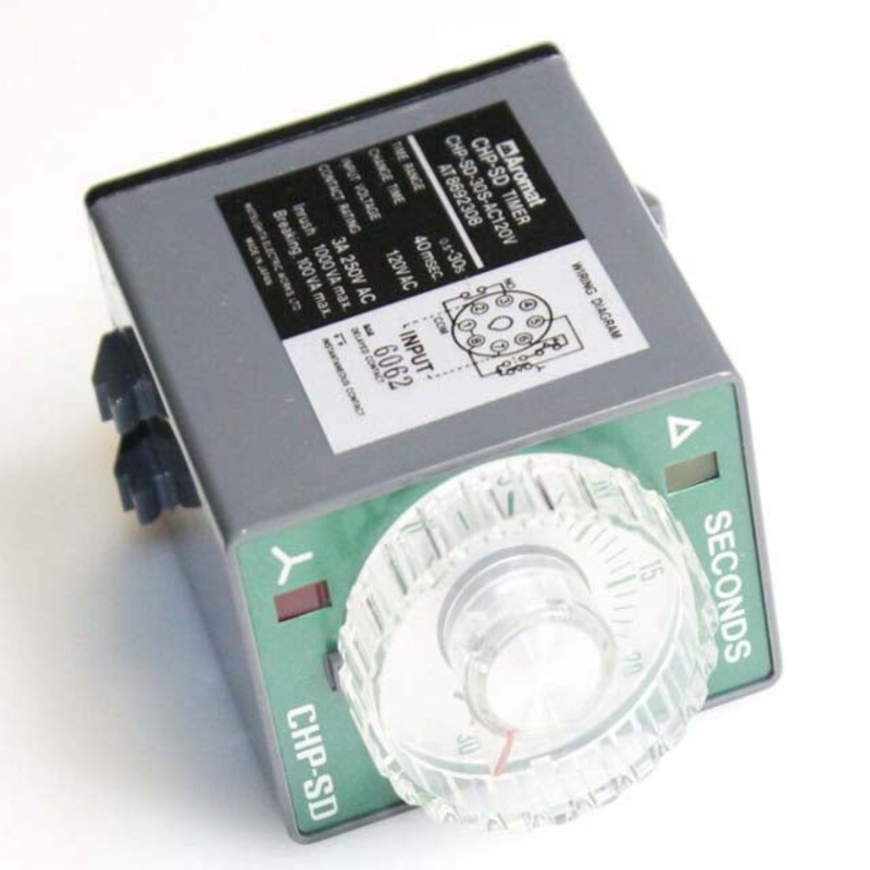 CHP-SD-30S-AC120V – TIMER AC 120V ON-DELAY 0.5-30SEC 2P2T  8P RND 3A/250VAC
