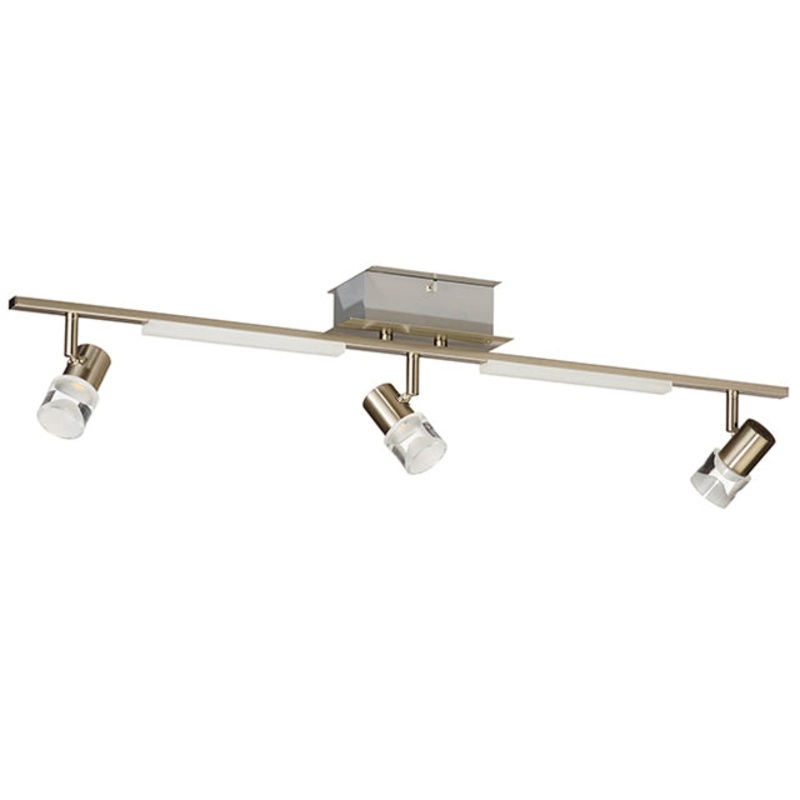 19584-001 – TRACK LIGHT WITH 3 ADJUSTABLE LED LIGHTS NICKEL PLATED