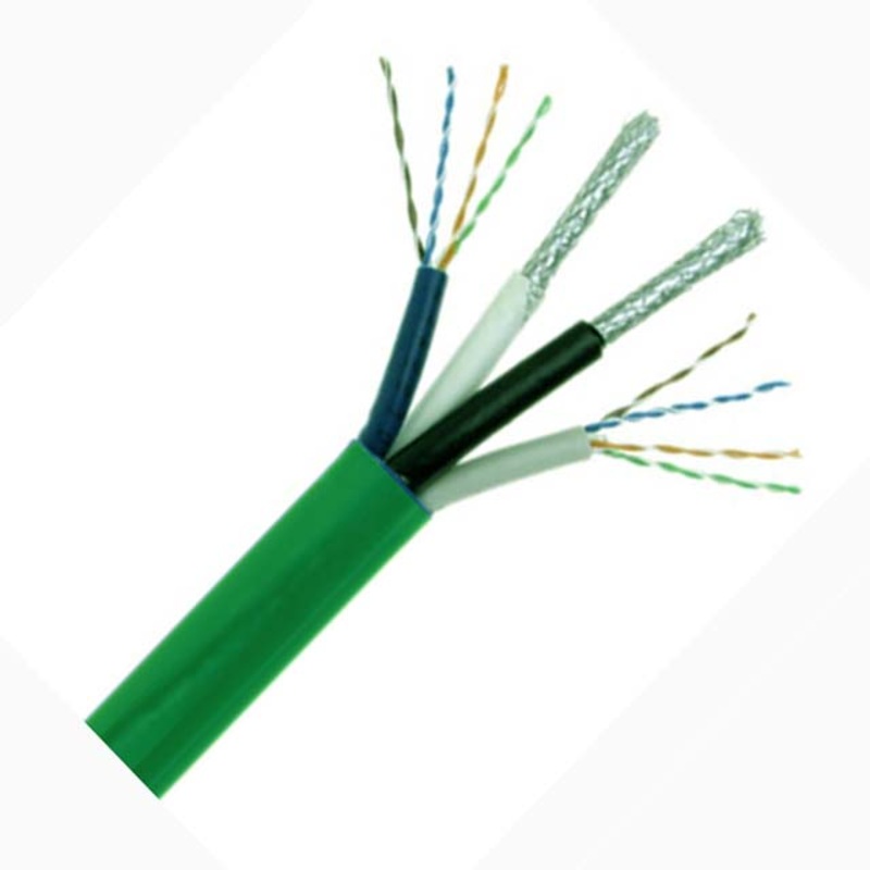 77017 – CABLE CAT5EX2 + RG6X2 QUAD 500FT GRN SPOOL COMBINATION