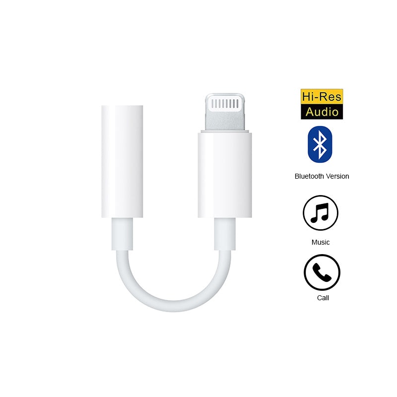 MOB-CAB-LIGHTNING-3.5MM – IPHONE ADAPTER 8P MALE TO 3.5MM JACK ADAPTER CABLE WHITE