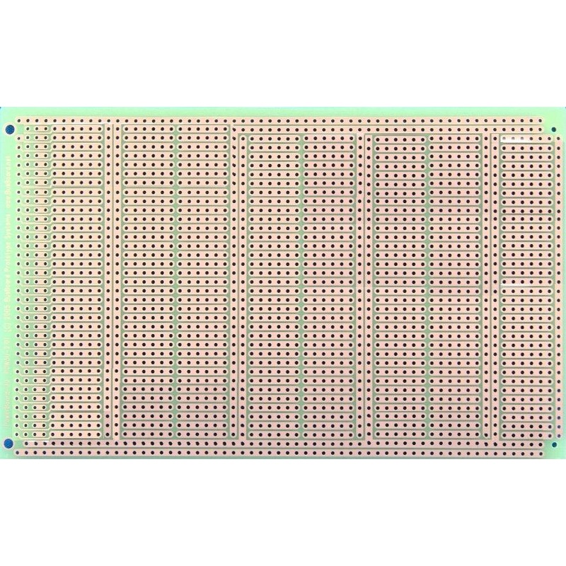 POW3U – PCB ETCHED SS 6X4IN 5 CONNECTED PADS WITH POWER BUS