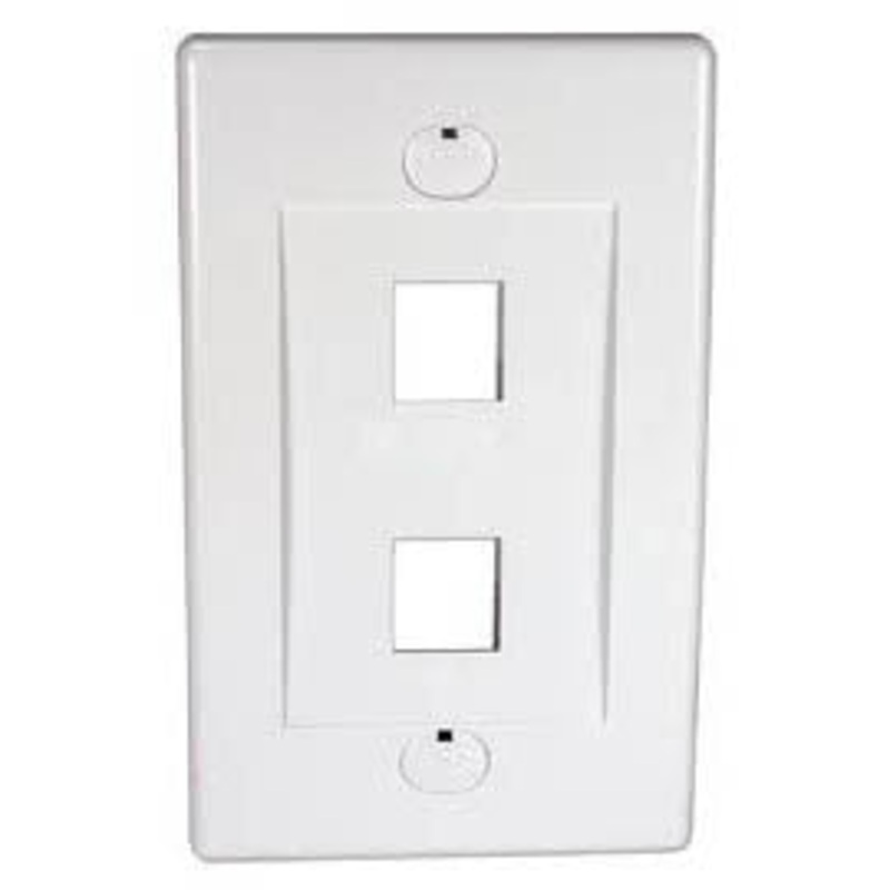 8042 – WALL PLATE 2PORT WHITE DESIGN