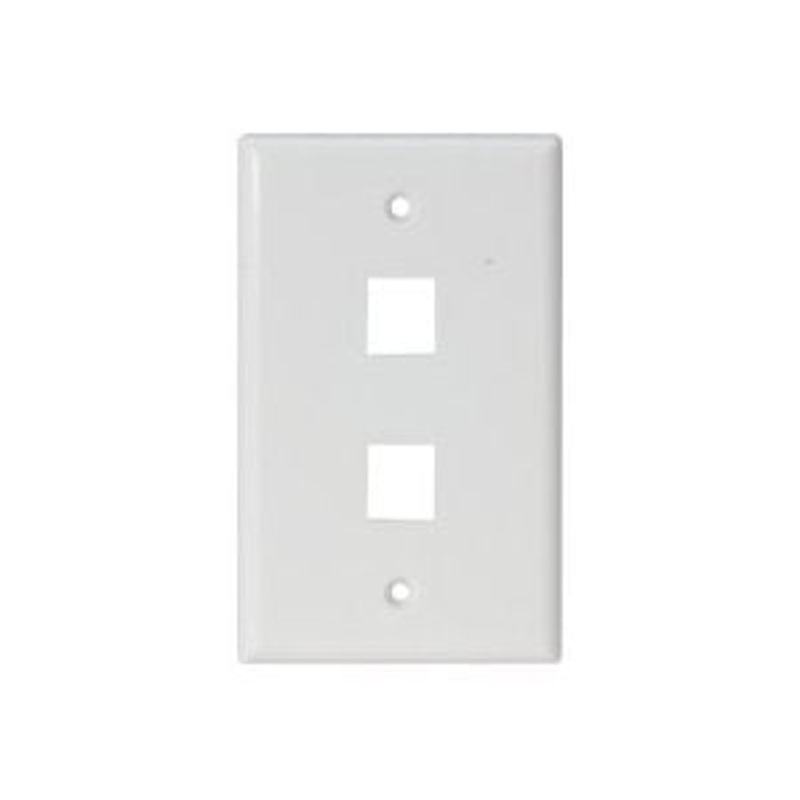 WP-2CUT WHITE PLAIN – WALL PLATE 2PORT WHITE PLAIN