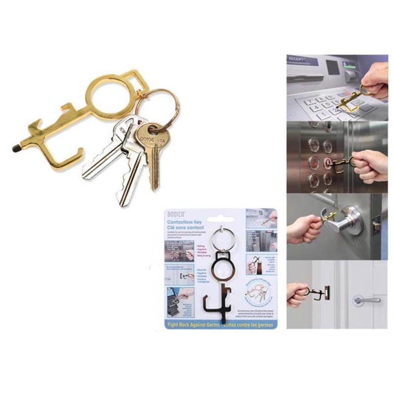 74803 – CONTACTLESS PLATED KEY W/KEYRING ASSORTED COLOR