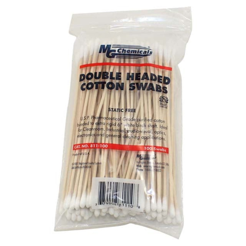 811-100 – COTTON SWAB 6IN DOUBLE HEAD 100P  (100 pcs/pkg)