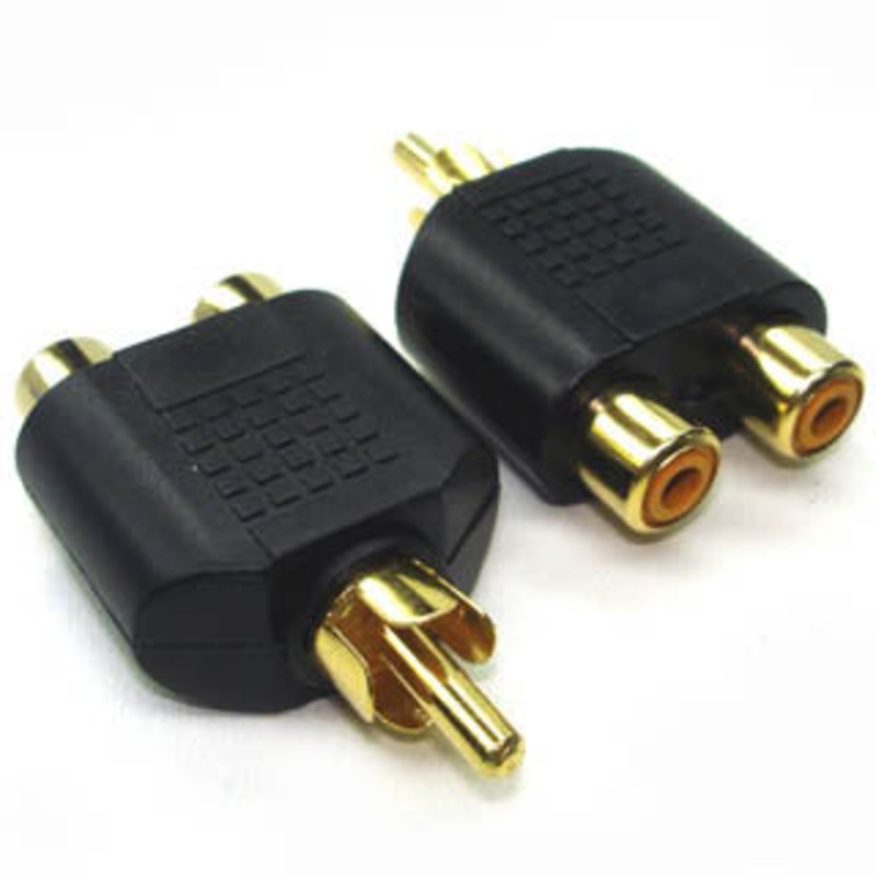 AC1062 – ADAPTER RCA PLUG-2XRCA JACK TIN