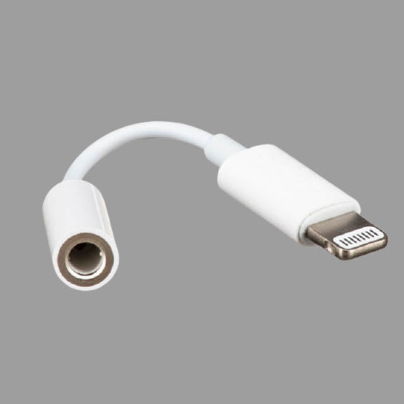 AMTD-4157A – IPHONE ADAPTER 8P MALE TO 3.5MM JACK ADAPTER WHITE LIGHTNING