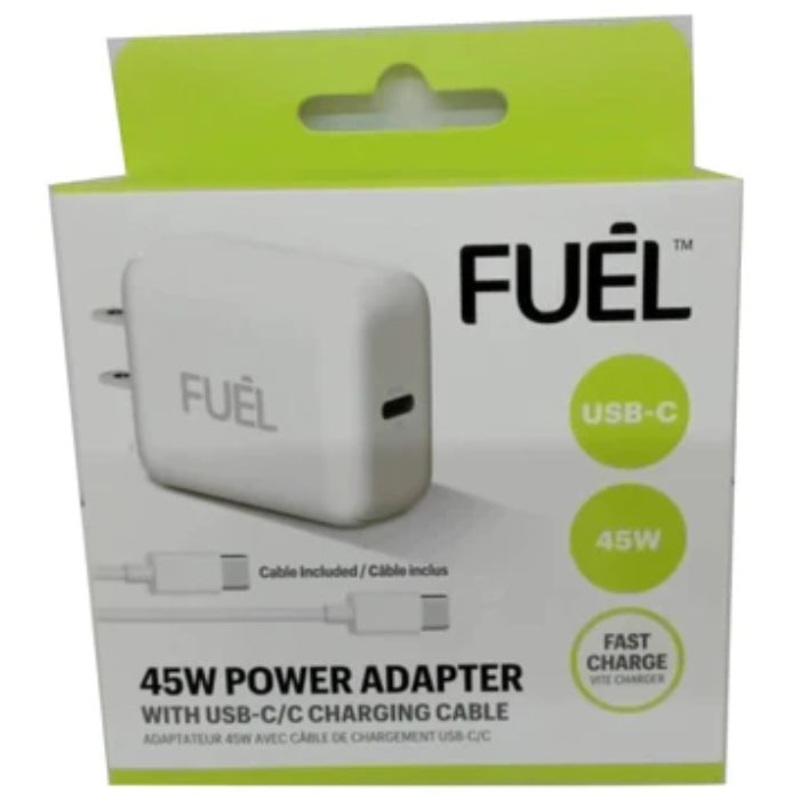 FL048014-01 – USB-C PD WALL CHARGER 3A 45W FAST CHARGE W/3FT USB C-C CABLE