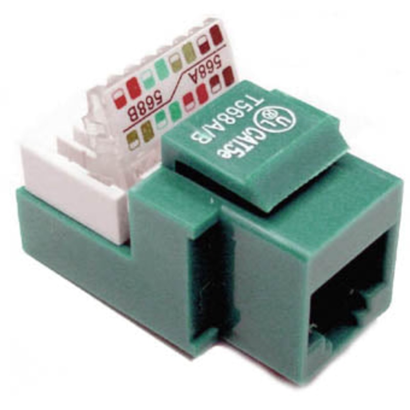NPJ5GN – KEYSTONE JACK CAT5E GRN TOOLLESS
