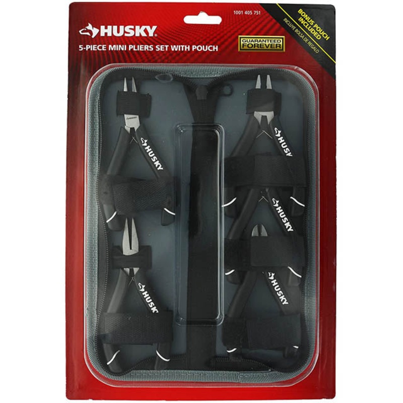1001 405 751 – PLIERS 5PC/SET MINI LINESMAN/END CUTTING/DIAGONAL/LONG NOSE/FLAT
