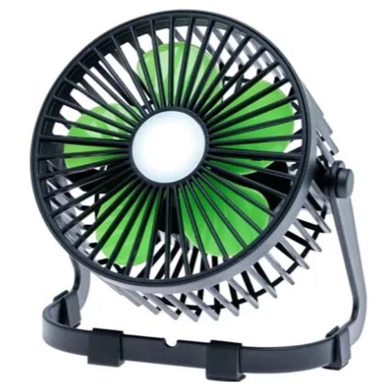 25331 – FAN PORTABLE WITH LIGHT RECHARGEABLE ASSORTED COLORS
