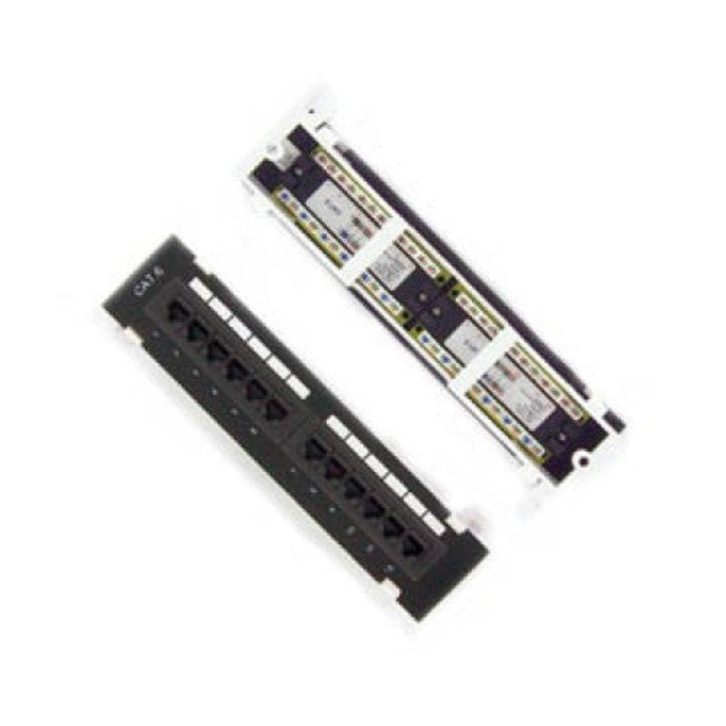 7PMV12T-K11-C6C/BK – PATCH PANEL 12PORT CAT6 10IN WITH BRACKET
