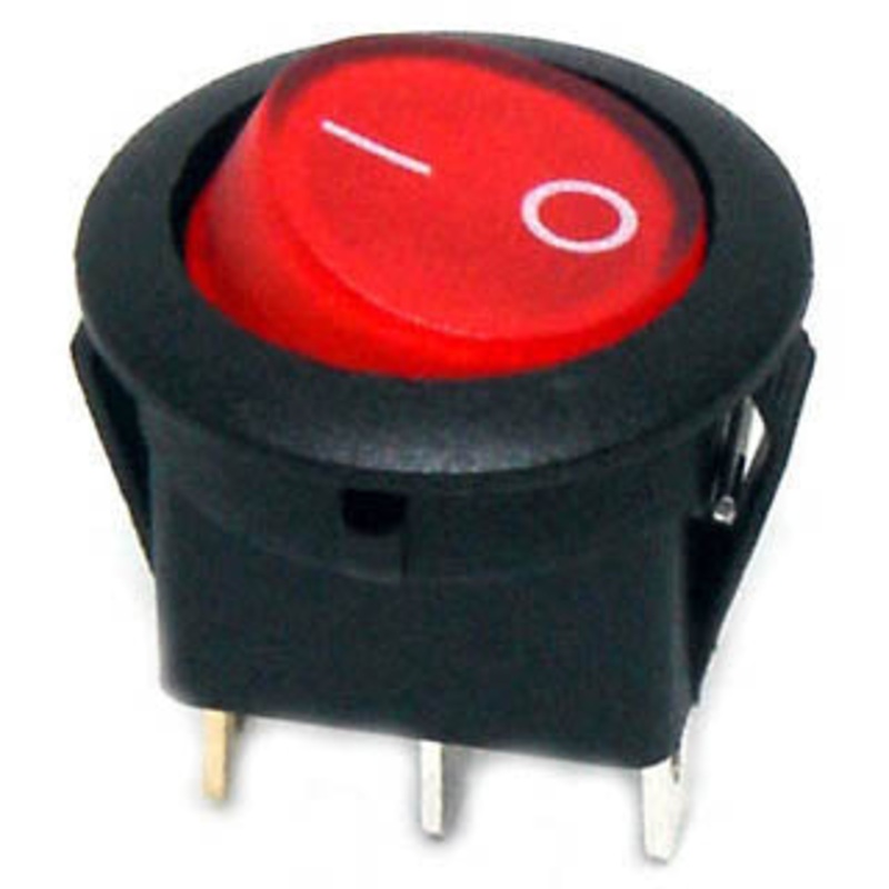 IRS-101-8C D-R – ROCKER SWITCH LIT 1P1T 16A ON- OFF 12VDC QT 20MM HOLE ACTU RED