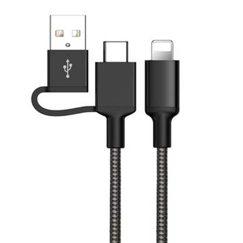 TA22M – USB CABLE C MALE TO LIGHTNING 6FT WITH A MALE TO C FEM ADAPTER