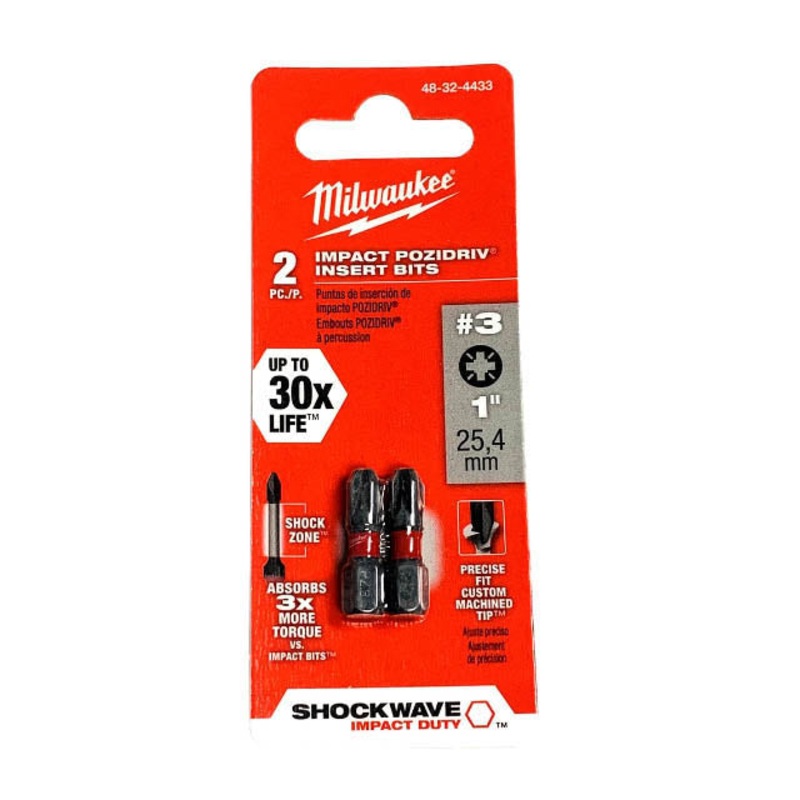 48-32-4433 – POZIDRIV BIT #3X1IN  (2 pcs/pkg)