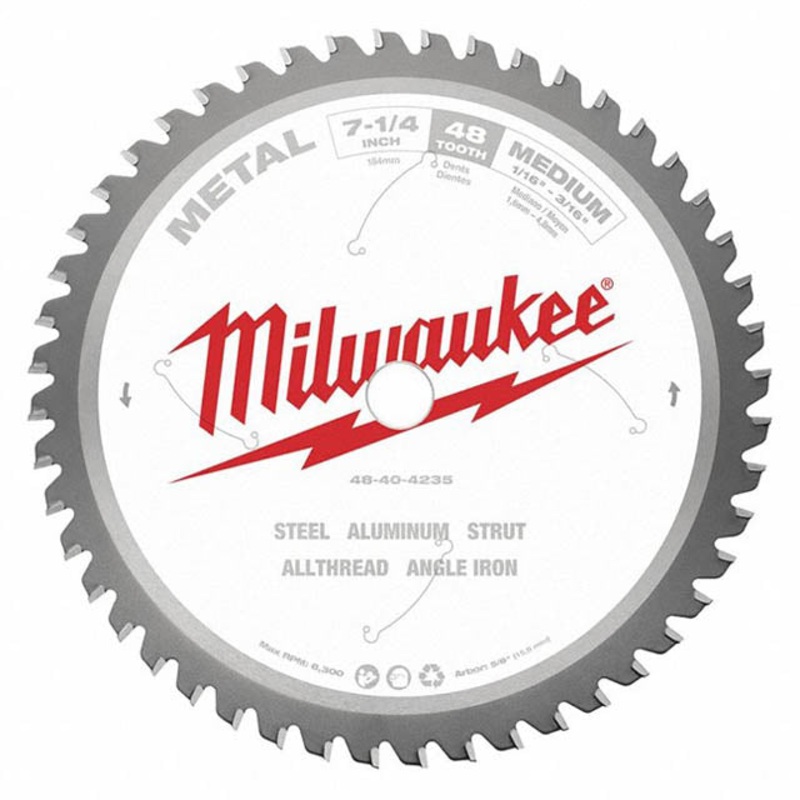 48-40-4235 – SAW BLADE 7.25INX48T 5/8IN ARBOR FOR CUTTING ALUMINUM STEEL